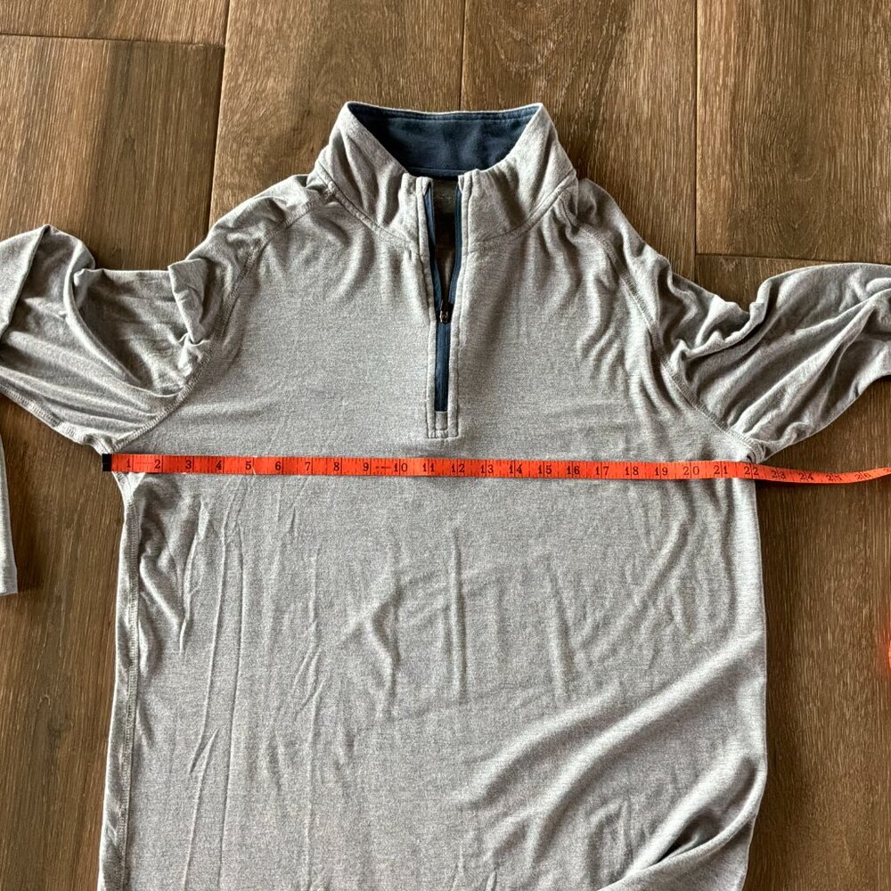 Free Fly men's Bamboo Flex gray/navy quarter zip size Large - Picture 6 of 12